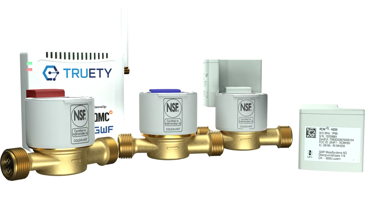 product line of truety water meters and communications hardware